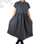 マドラスチェック　ワンピース　コットン　天然素材　minne サスティナブル